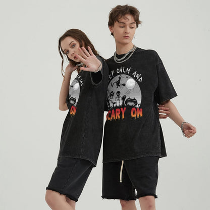 Unisex Vintage Solid Wash T-Shirts 2305101614