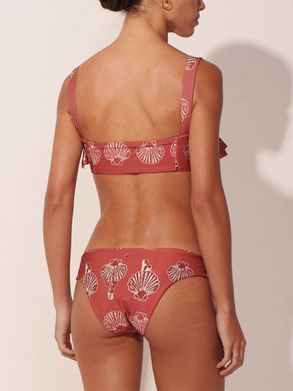 Printed One-Piece Swimsuit And Beach Kimono