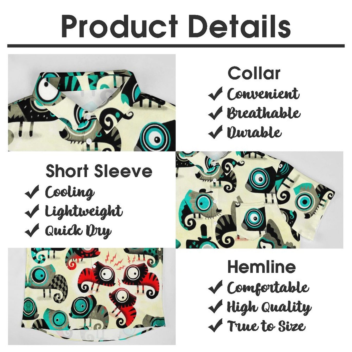 Men's Hawaiian Casual Short Sleeve Shirt 2306103517