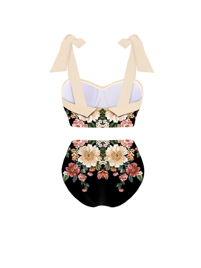Printed Panel Chic One Piece Swimsuit and Coverup