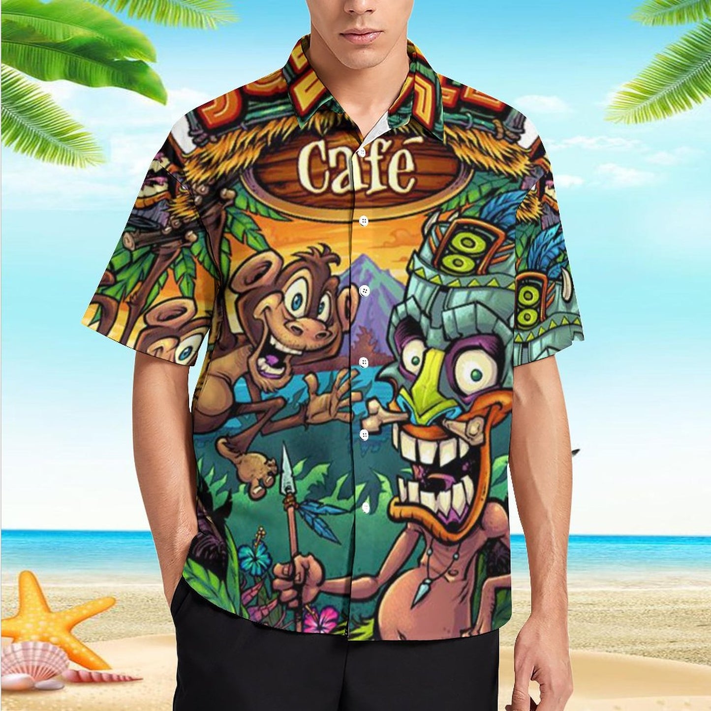 Men's Hawaiian Print Resort Shirt 2305101681
