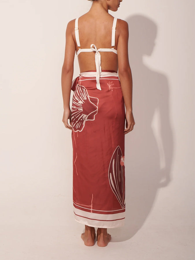 Printed One-Piece Swimsuit And Beach Kimono