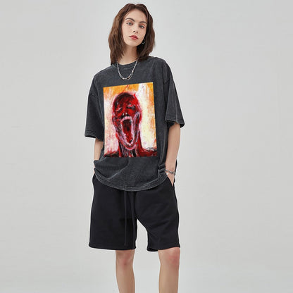Unisex Vintage Solid Wash T-Shirts 2305104079