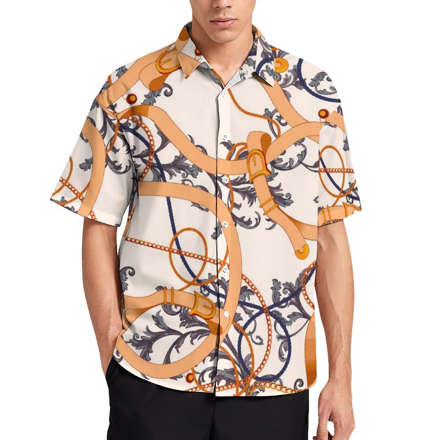 Men's Fashion Casual Printed Short Sleeve Shirts 2306100960