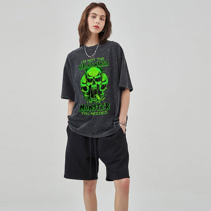 Unisex Vintage Solid Wash T-Shirts 2305104096