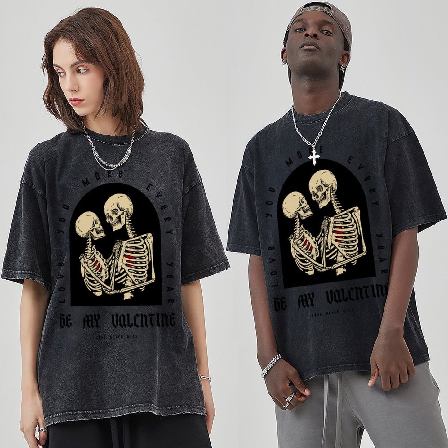 Unisex Vintage Solid Wash T-Shirts 2305102637