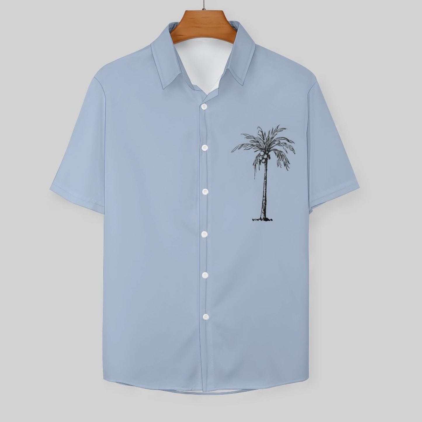 Printed Coconut Tree Hawaiian Vacation Shirt