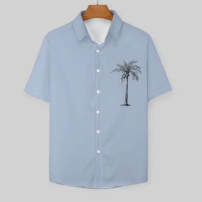 Printed Coconut Tree Hawaiian Vacation Shirt