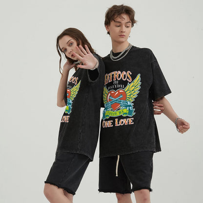 Unisex Vintage Solid Wash T-Shirts 2305102638