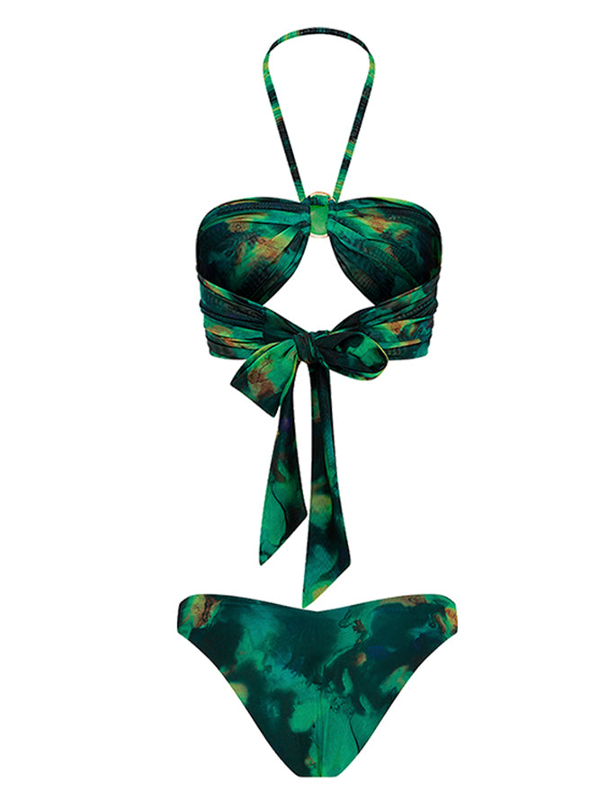 Green Halter Bikini and Cover Up