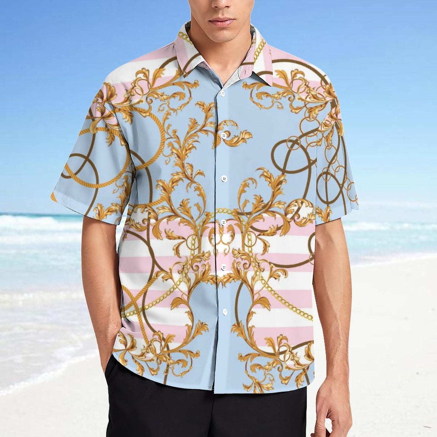 Men's Fashion Casual Printed Short Sleeve Shirts 2306101105