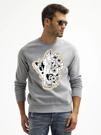 Unisex Round Neck Casual Printed Long Sleeve Sweatshirt
