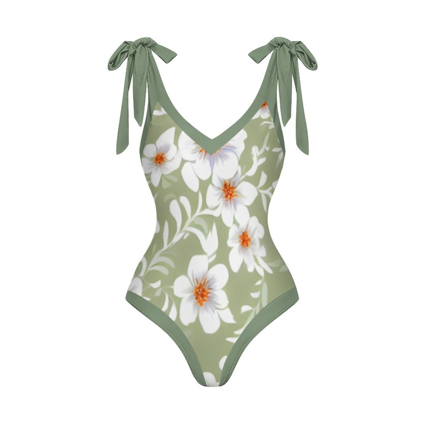 Casual Printed One-Piece Swimsuit And Cover Up 2305102419