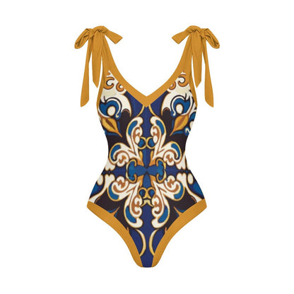 Casual Printed One Piece Swimsuit And Cover Up 2305105402