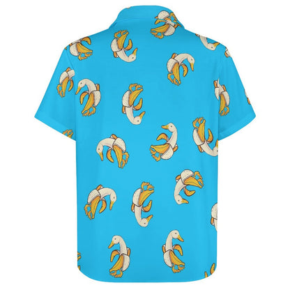 Men's Banana Duck Print Casual Short Sleeve Shirt 2306102381