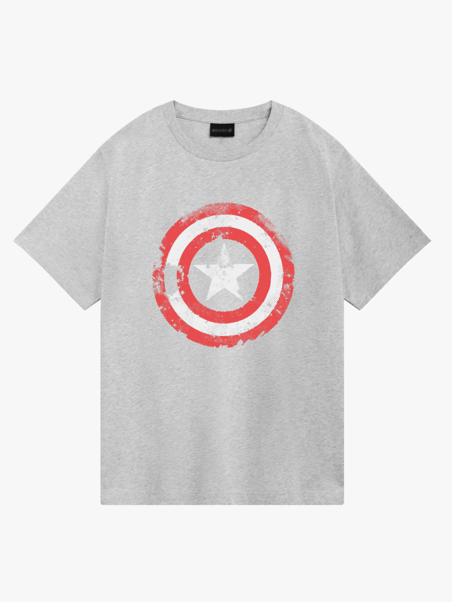 Women's Casual Captain America Printed Round Neck Short Sleeve T-Shirt