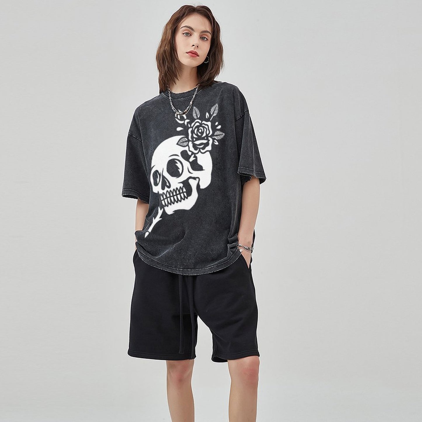 Unisex Vintage Solid Wash T-Shirts 2305101601