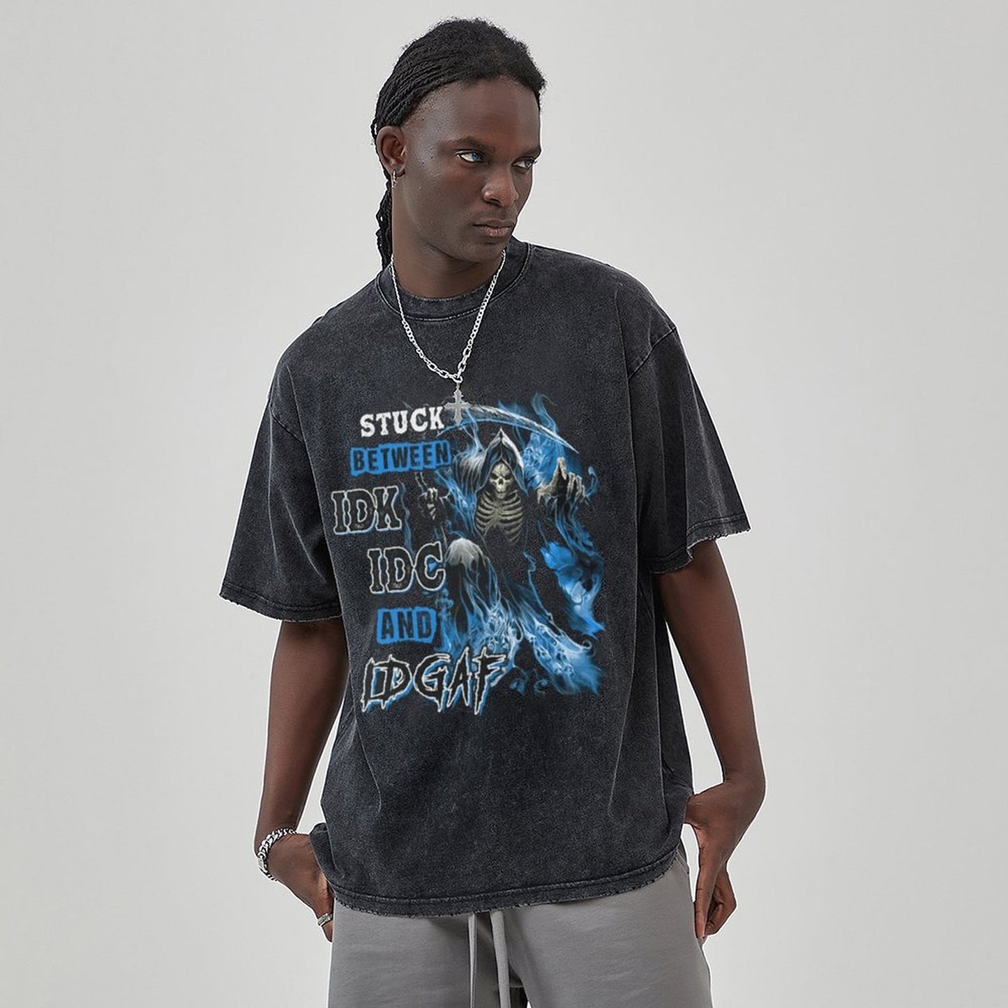 Unisex Vintage Solid Wash T-Shirts 2305104068