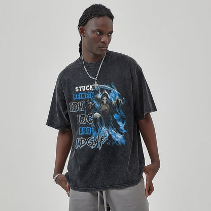 Unisex Vintage Solid Wash T-Shirts 2305104068