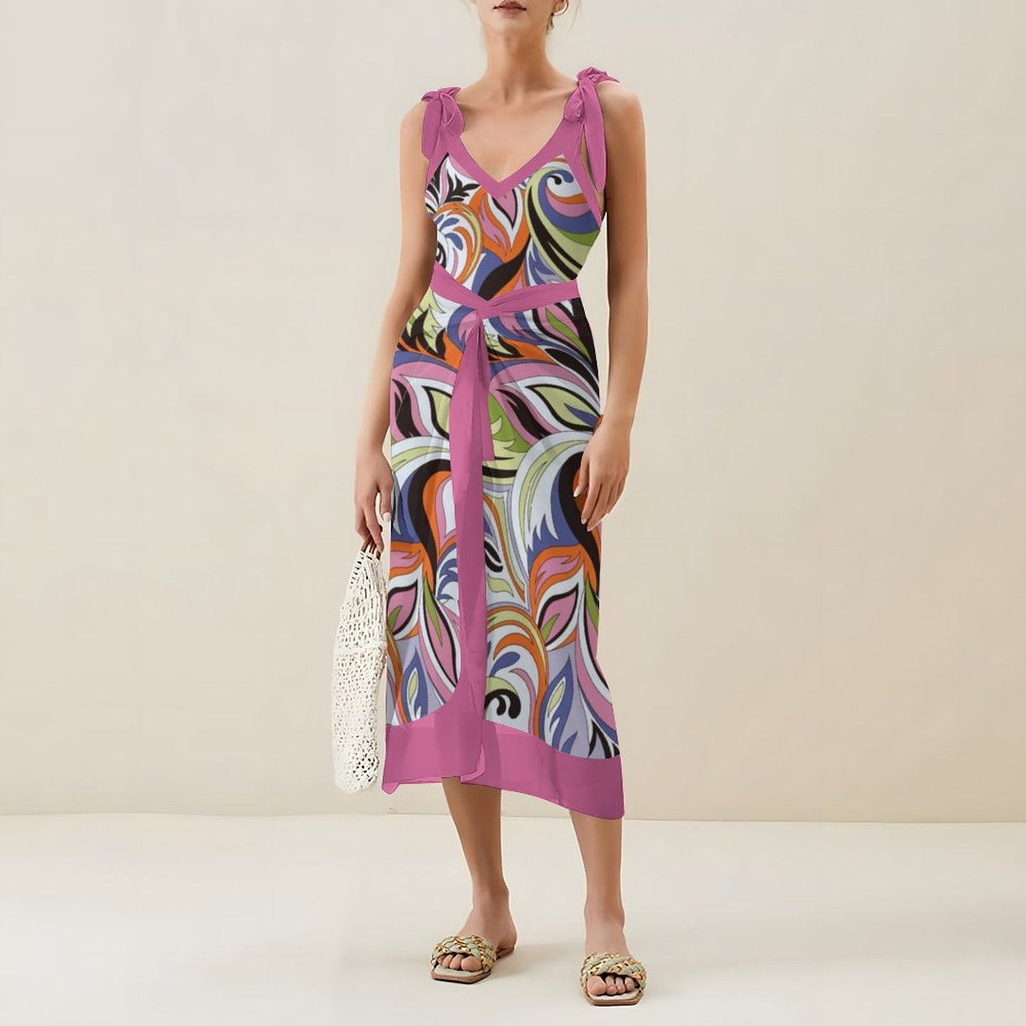 Casual Printed One-Piece Swimsuit And Cover Up 2305103126