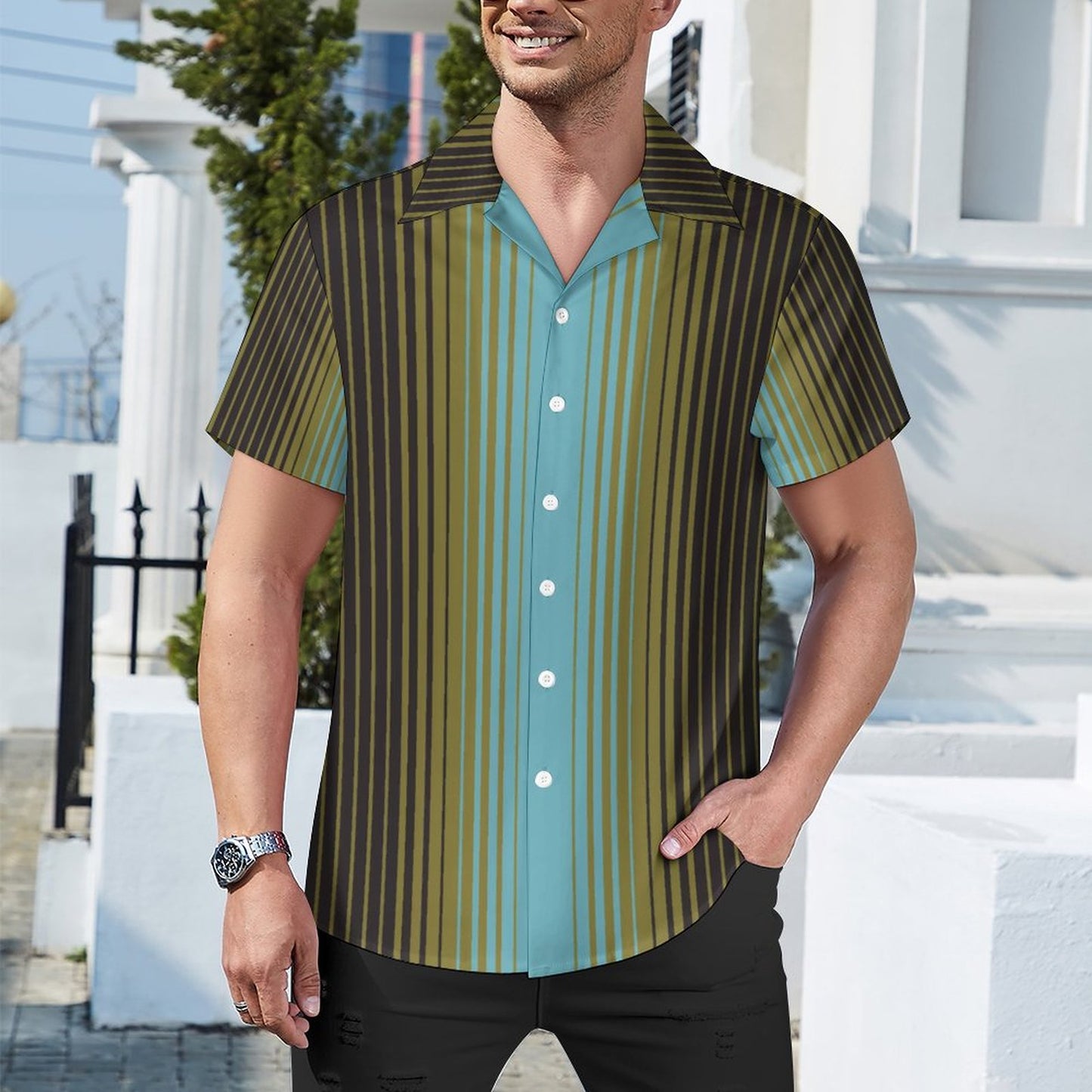 Men's Hawaiian Casual Short Sleeve Shirt 2305101705