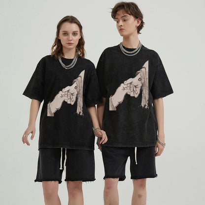 Unisex Vintage Solid Wash T-Shirts 2305103941