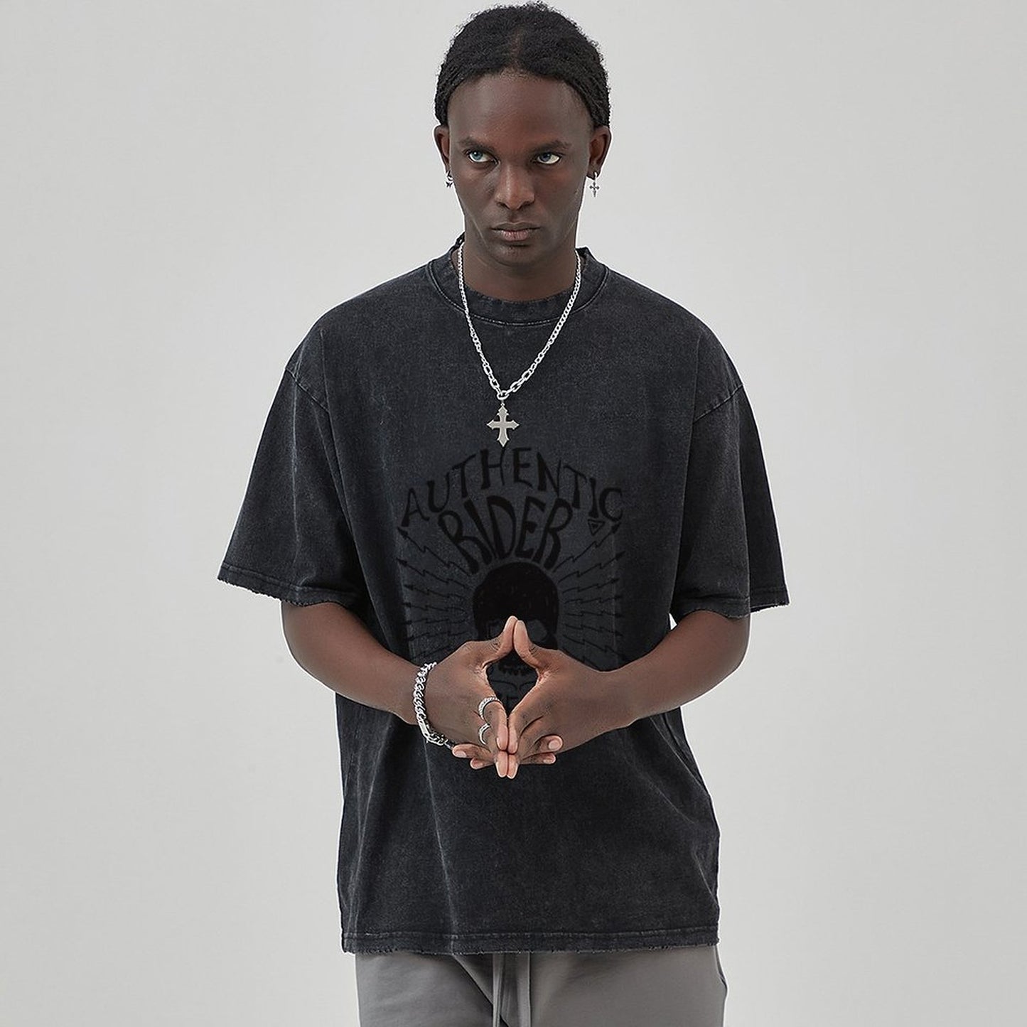 Unisex Vintage Solid Wash T-Shirts 2305102643