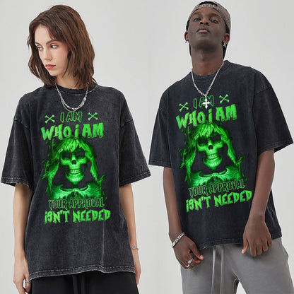 Unisex Vintage Solid Wash T-Shirts 2305104070