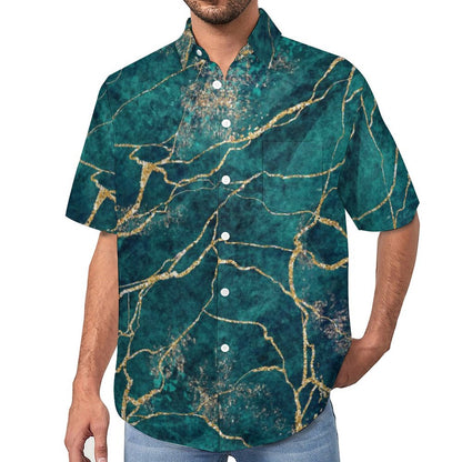 Men's Texture Print Vacation Hawaiian Shirt 2306104055