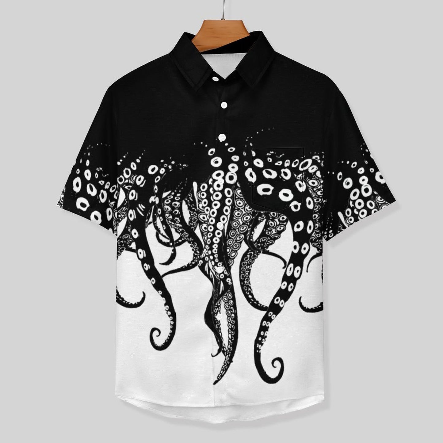 Men's Octopus Painted Print Vacation Hawaiian Shirt2305106286