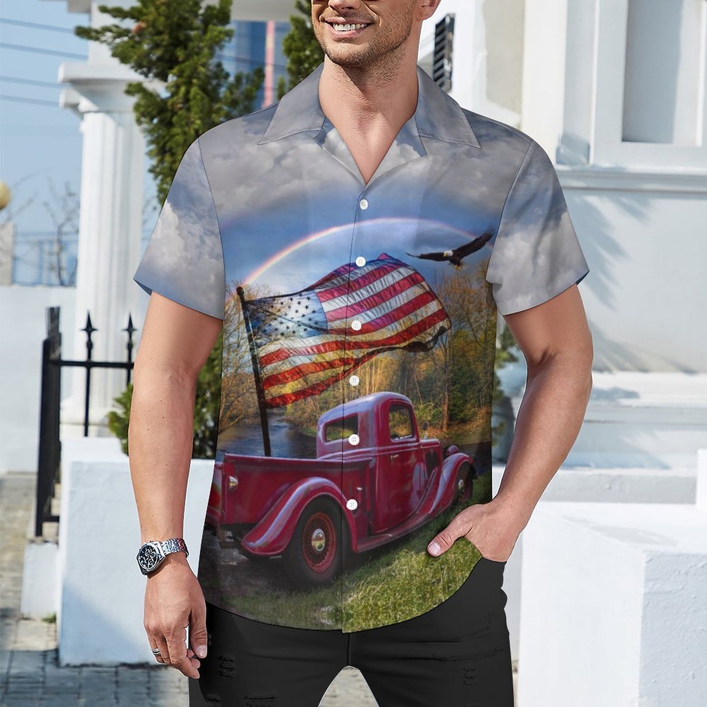 Men's Hawaiian Casual Short Sleeve Shirt 2305104758