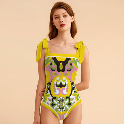 Fashion Printed One Piece Swimsuit And Cover Up 2305106419