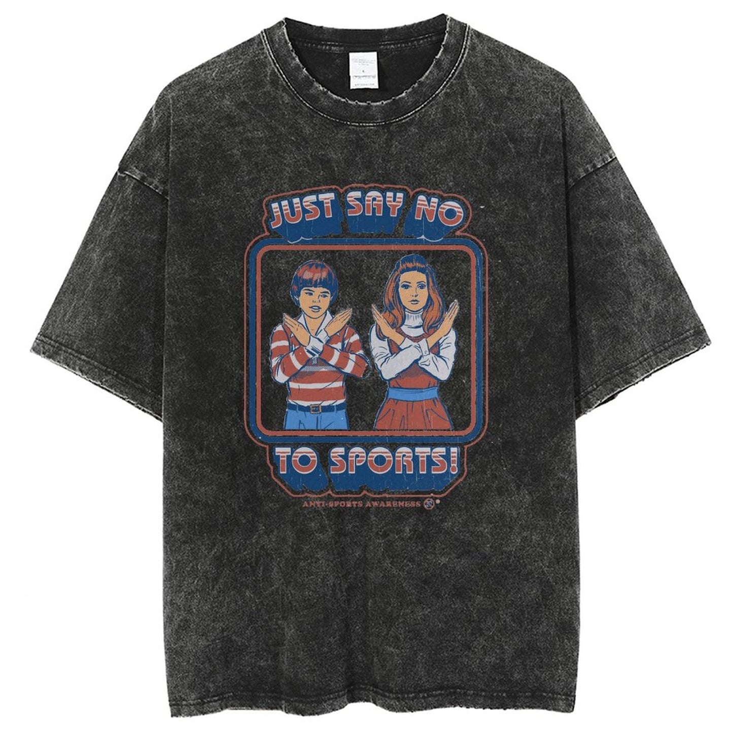 Unisex Vintage Solid Wash Denim T-Shirts