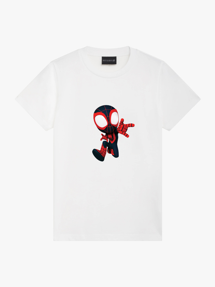 Women's Casual Mini Spider-Man Printed Round Neck Short Sleeve T-Shirt