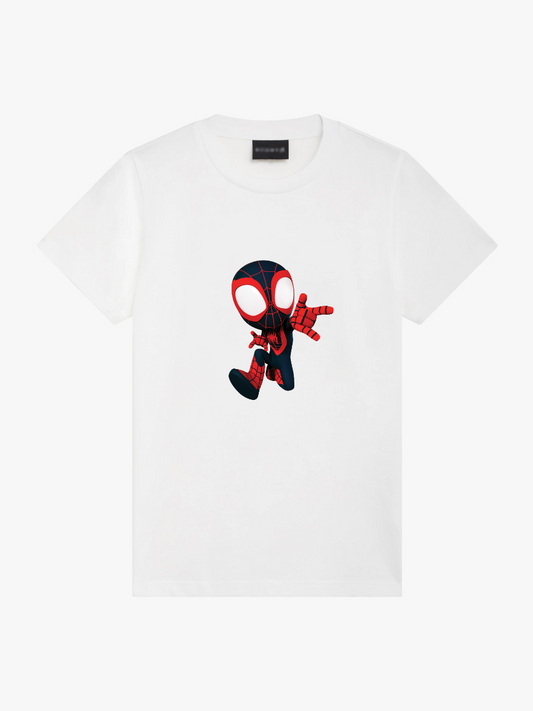 Women's Casual Mini Spider-Man Printed Round Neck Short Sleeve T-Shirt