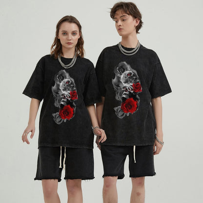 Unisex Vintage Solid Wash T-Shirts 2305104082