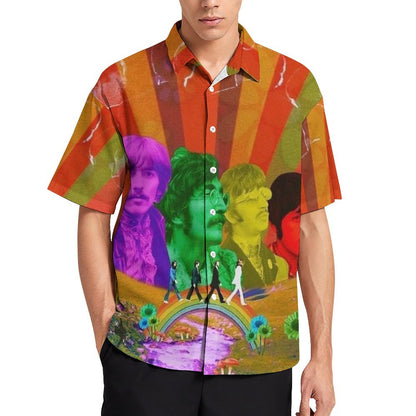 Men's Fashion Casual Printed Short Sleeve Shirts 2306104156