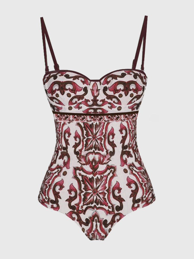 Printed Fashion One Piece Swimsuit and Cover up