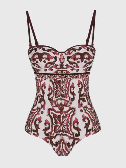 Printed Fashion One Piece Swimsuit and Cover up