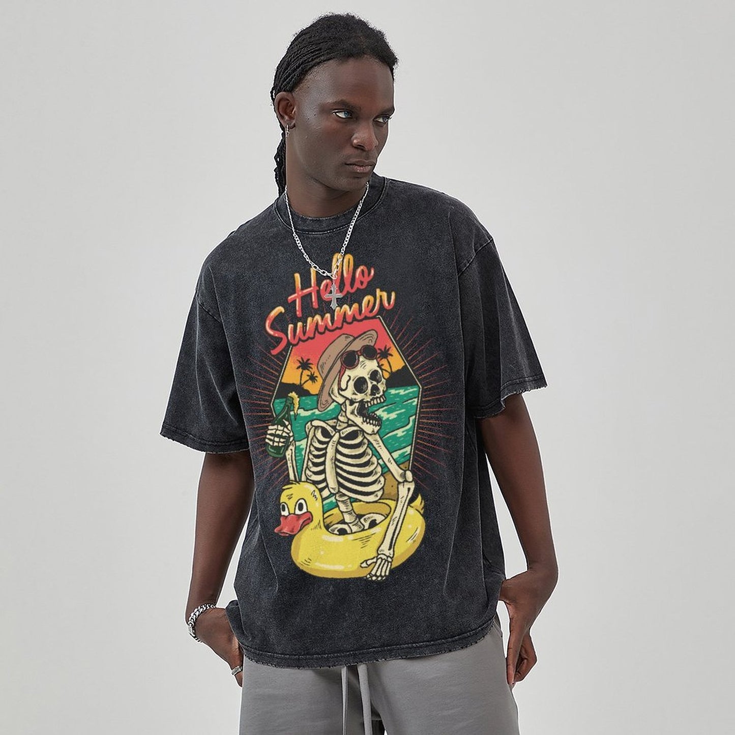 Unisex Vintage Solid Wash T-Shirts 2305101923
