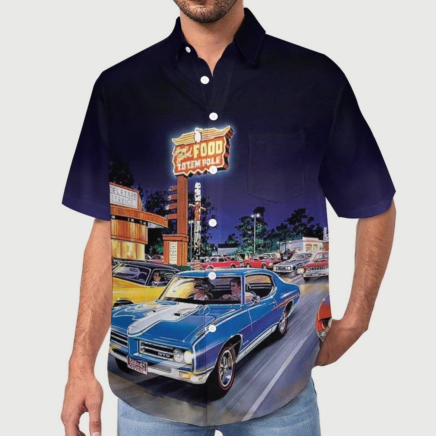 Men's Painted Print Vacation Hawaiian Shirt