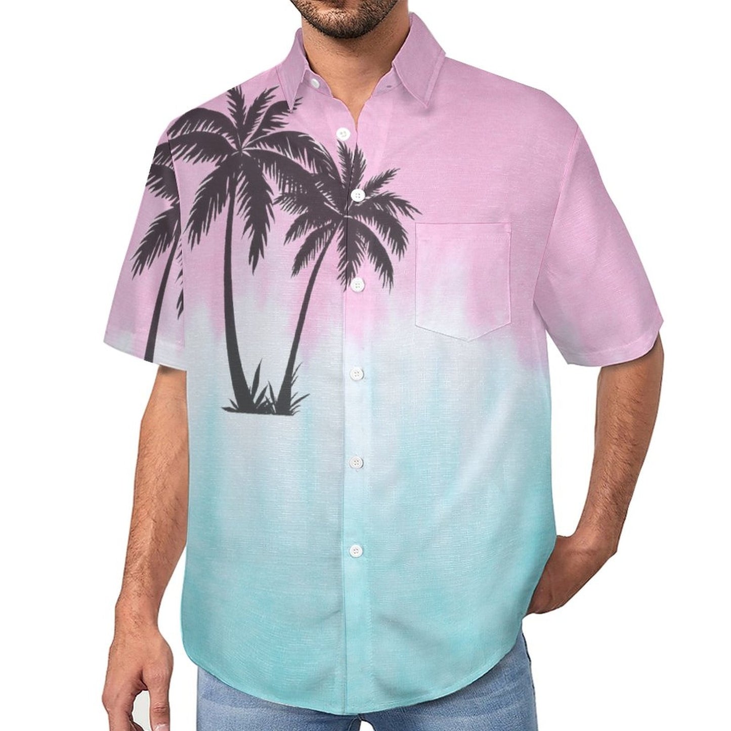 Men's Hawaiian Print Lapel Shirt 2304104201