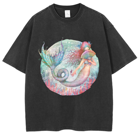 Mens Cotton Wash Solid T-Shirts Oversized Unisex Short Sleeve Streetwear Rap Hip Hop Basic Tee Tops
