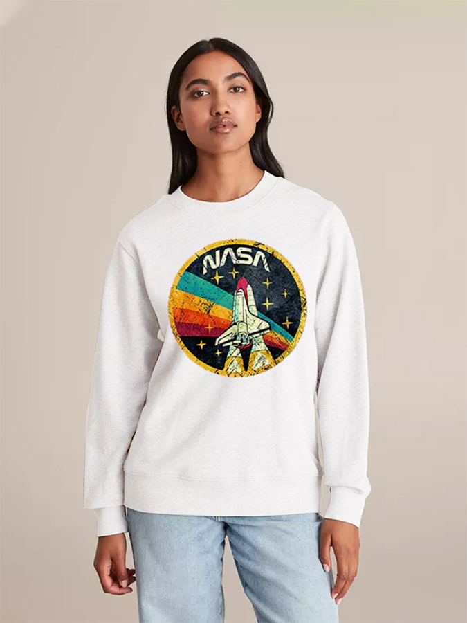 Unisex Round Neck Casual Printed Long Sleeve Sweatshirt