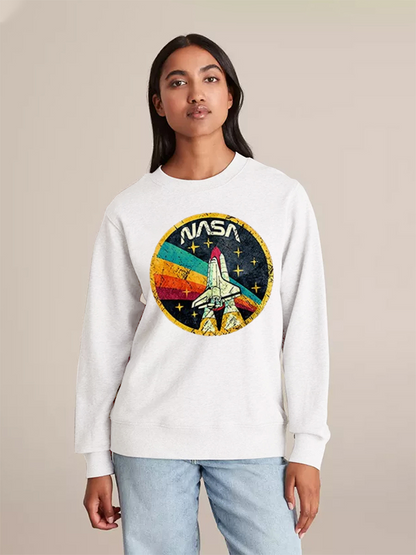 Unisex Round Neck Casual Printed Long Sleeve Sweatshirt