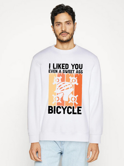 Unisex Round Neck Casual Bicycle Printed Long Sleeve Sweatshirt