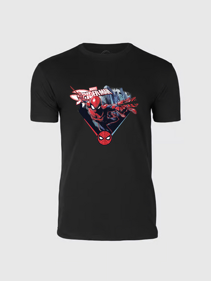 Men's Casual Marvel Spider-Man Printed Round Neck Short Sleeve T-Shirt