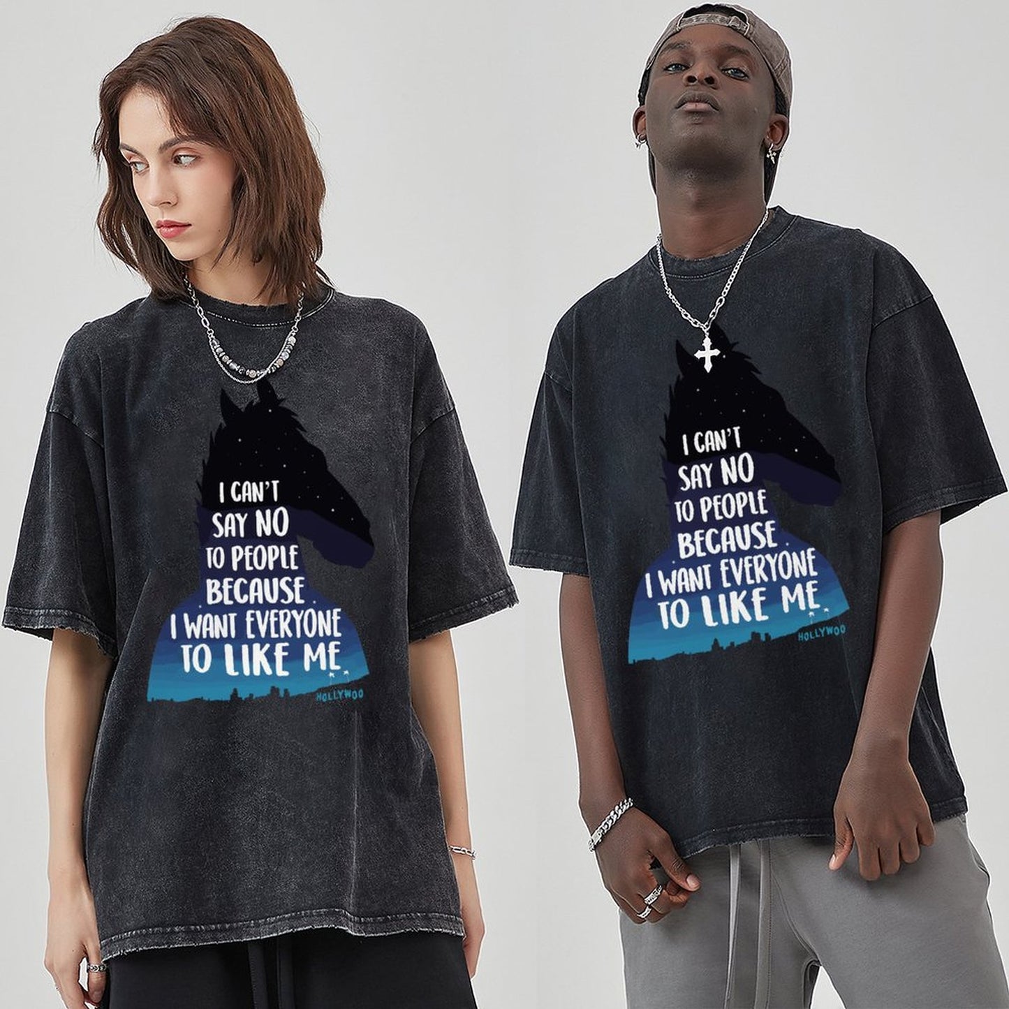 Unisex Vintage Solid Wash T-Shirts 2305103525