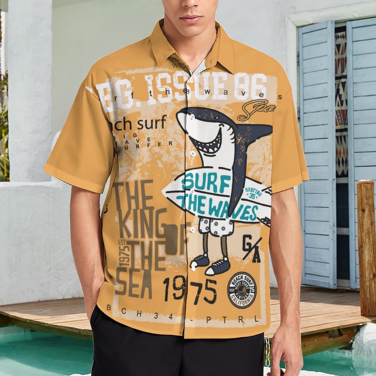 Men's Hawaiian Print Resort Shirt 2305103716