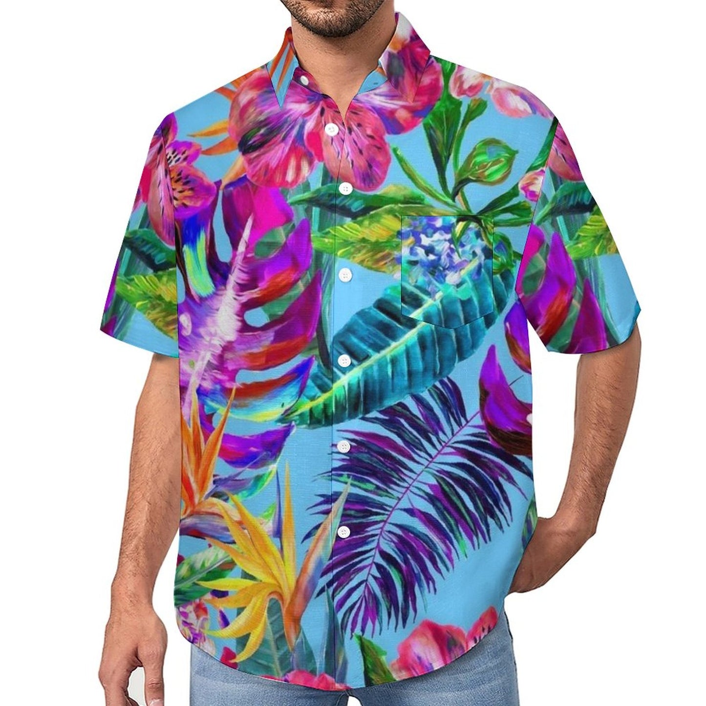Men's Botanical Art Print Vacation Hawaiian Shirt 2305106646